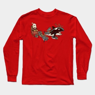 Panda Claus with Pengdeer and Orcadolph Long Sleeve T-Shirt